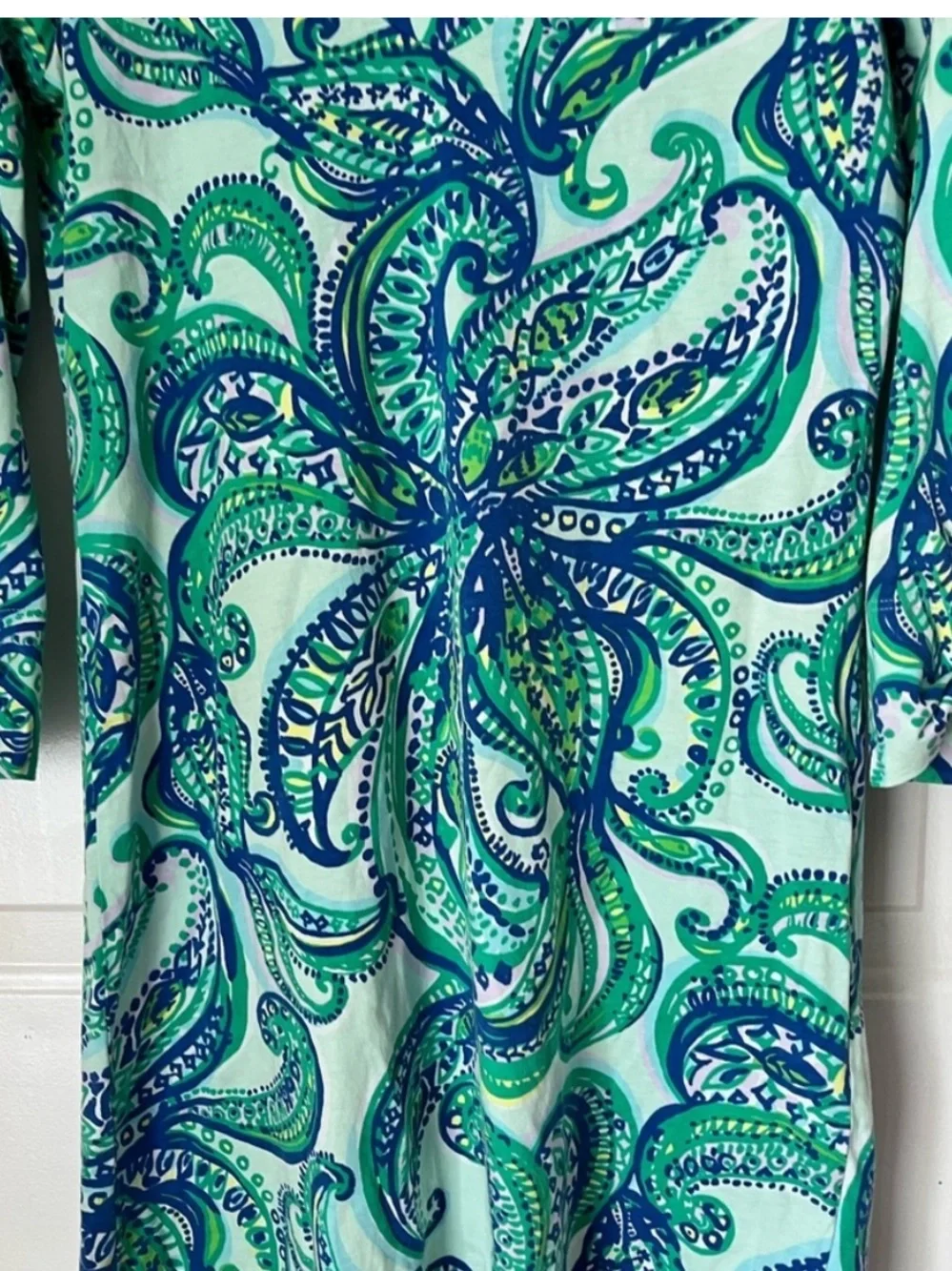 Lilly Pulitzer XS Rossmore Dress Cover Up Keep It Current Poolside Blue Light - Picture 2 of 7